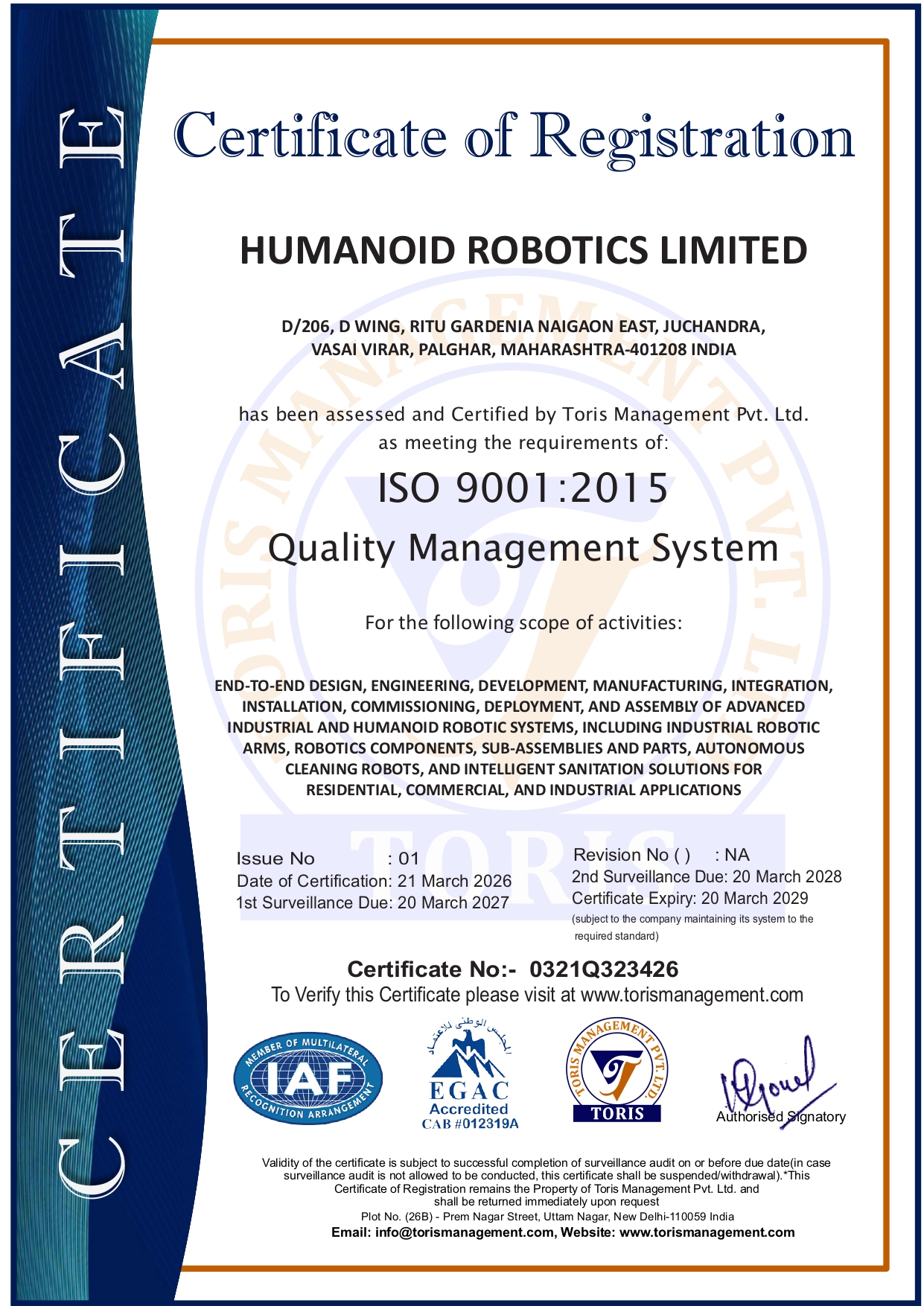ISO 9001 Certificate